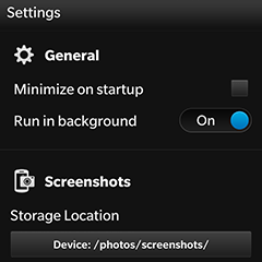 Screen Snapp settings screenshot