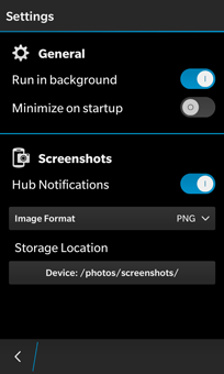 Settings screenshot